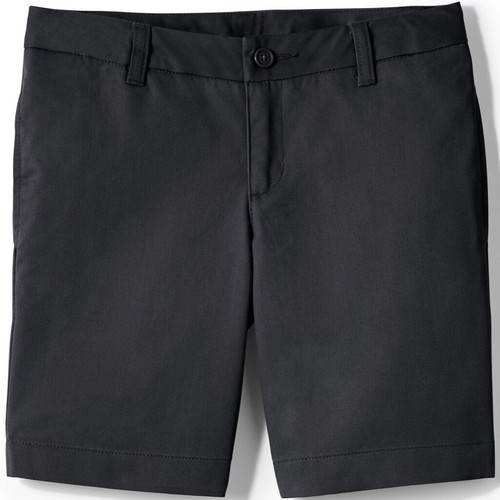 LANDS END Black School Uniform Plain Front Chino Shorts Girls 14+ Plus NEW - Picture 3 of 7