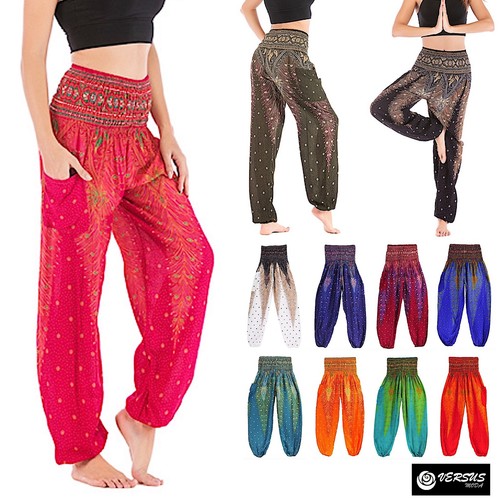 Pantaloni Etnici Donna Larghi Boho Chic Woman Large Ethnic Trousers TRA029  40 | eBay