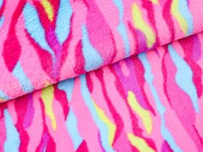 FELLIMITAT Stoff Plüschstoff Kuschelweich Camouflage REGENBOGEN EUR 16,98/m