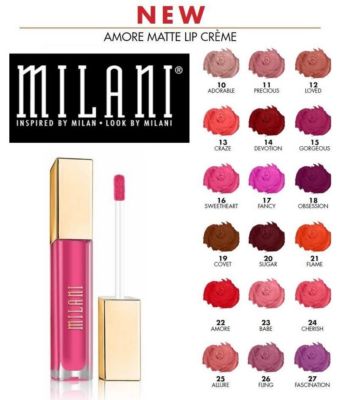 MILANI Amore Matte Lip Creme flüssiger Lippenstift - alle Farbtöne - volle Größe - NEU