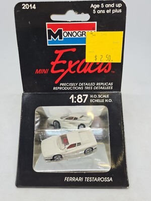 Monogram Mini Exacts 1:87 HO Scale 1989 Ferrari Testarossa #2014 Die Cast New