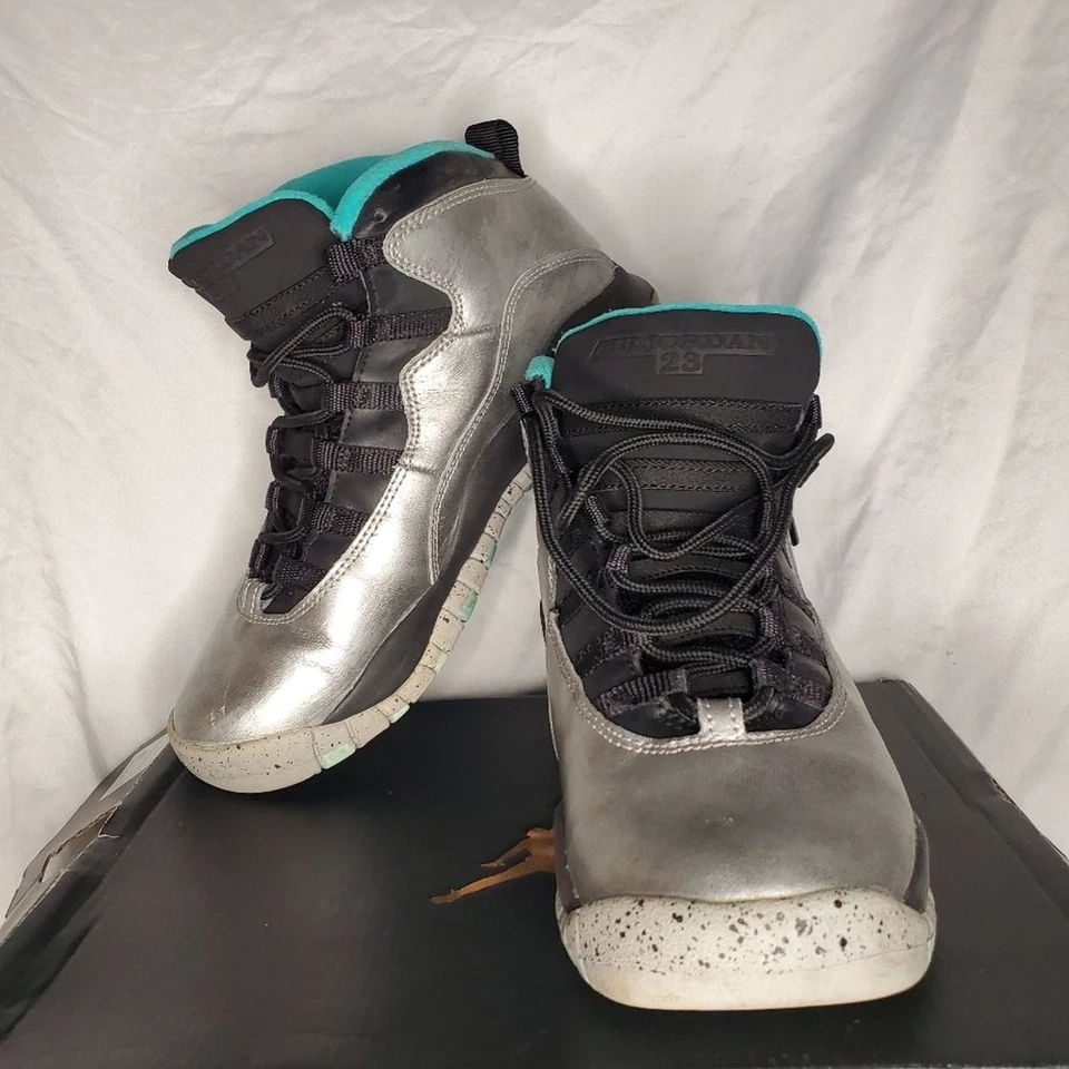 Air Jordan 10 Retro Lady Liberty Kids Shoes Sneakers Boys Size 4.5Y Space Cosmic - Image 2 of 4