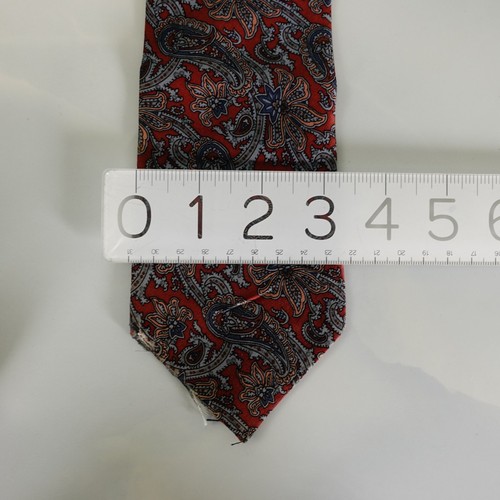 Corbata de cuello vintage LEXT para hombre roja floral cachemira seda occidental boho jacobea años 80 audaz - Imagen 6 de 8