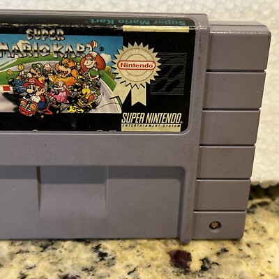 Authentic Super Mario Kart Super Nintendo SNES Game Cartridge
