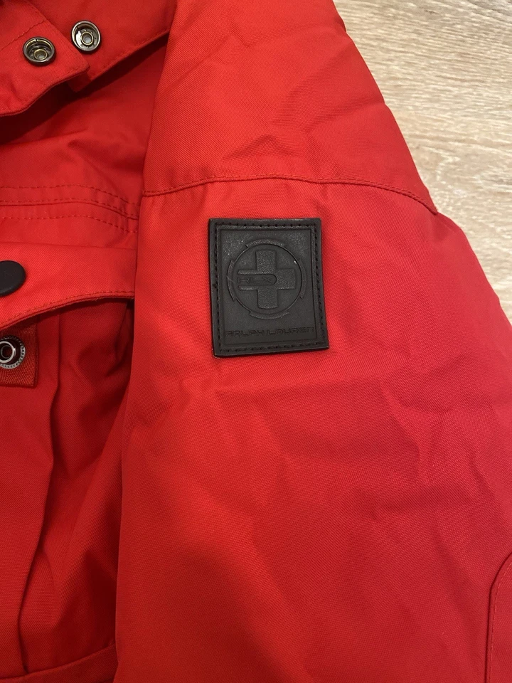 RLX Ralph Lauren Red Parka Jacket Men’s XL Fur Hood Winter Outdoor Coat - Image 3 of 4