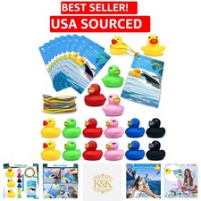 72 PCS Mini Rubber Ducks with Tags and Bands - Ideal for Kids' Adventures
