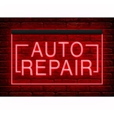 Auto Repair Performance Vehicle Shop Dual Color Two Tone illuminated Neon Sign