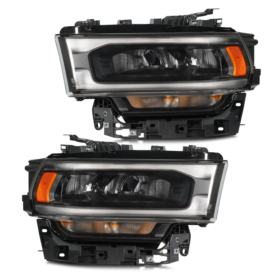 Upgrade FULL LED Headlights For 2019-2024 RAM 2500 3500 Black Left+Right Pair - Image 4 of 4