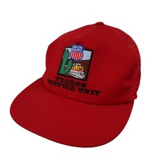 Vintage Union Pacific Tucson Service Unit Embroidered Trucker Hat Red