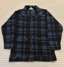 Vintage 90s Columbia Blue Plaid Full Zip Fleece Jacket Mens M Made In USA
