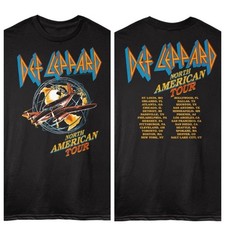 Def Leppard Mens T-Shirt NORTH AMERICA TOUR Official F B New Black Cotton