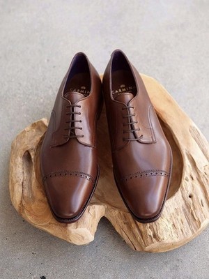 Handmade Derby Brown Suede Leather Causal Formal Lace Up Dress Men Classic Shoes