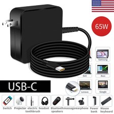 65W Charger USB C Laptop Charger for Lenovo ThinkPad Yoga Chromebook Steam Deck