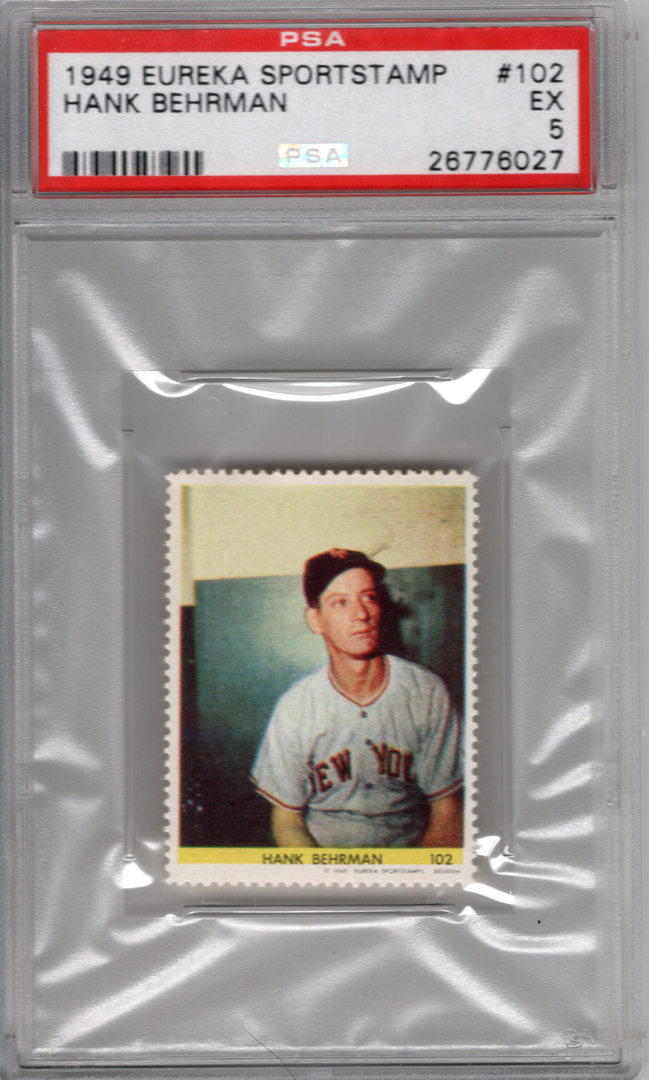 1949 EUREKA SPORTSTAMPS #102 HANK BEHRMAN