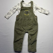 Disney Baby Lion King 2pc Outfit 24M Green Corduroy Overalls Simba Shirt Set