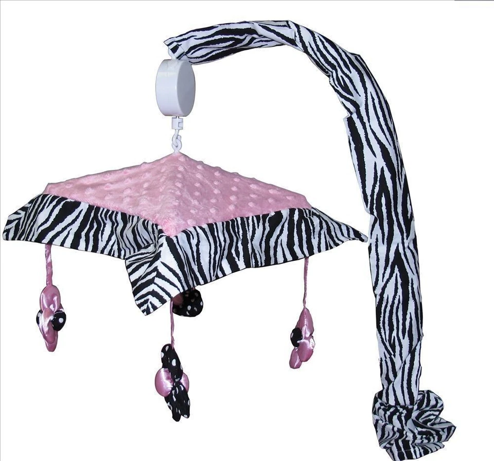 Juego de ropa de cama de bebé para cuna de 13 piezas incl. Baberos/toallas Music Mobile + BONUS - Pink Minky Foto 3 de 4