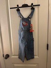 Vintage Dale Earnhardt Jr 8 Denim Bib Overalls NASCAR Toddler Kids Size 3T Blue