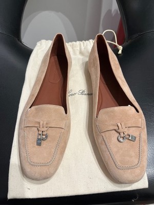 Rosa Halbschuhe Loro Piana Wildleder Gr 39 Summer Walk Charms Neu