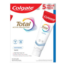 Colgate Total Active Prevention Whitening Toothpaste Mint 5-Pack 6.0 oz 0.77 per gallon