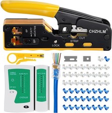 Share RJ45 Crimp Tool Pass Through Ethernet Crimping Tool kit for 8P-Cat7 Cat6 C