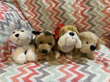 Lot Of 4 Webkinz Dogs Husky Shepard Bulldog Labrador NO CODES