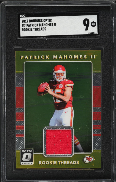 Patrick Mahomes II 2017 Panini Donruss Optic Rookie Threads #7 MINT SGC 9