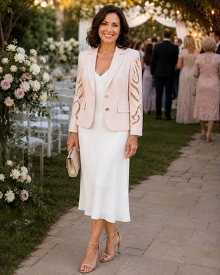 Aja Womans Light Pink Sateen Blazer With Cut Out Sleeves  Size 8ish. Lined