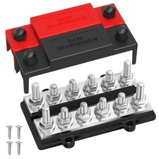 250A Busbar Terminal Block Bus Bar 12V Power Distribution Block 6 X M8 for Autom