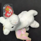 Ty Beanie Babies Magic the Dragon White Plush Iridescent Wings 1998 Vintage