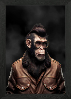 Lustiges Affe Portrait gerahmtes Wandbild Poster Leinwanddruck Bild