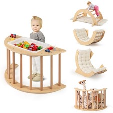 6 in 1 Climbing Arch for Toddlers with Collapsible Storage Bin Removable Cushion