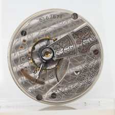 WALTHAM GRADE 18, 8567871 18s 7j POCKET WATCH MOVEMENT FOR REPAIR M2