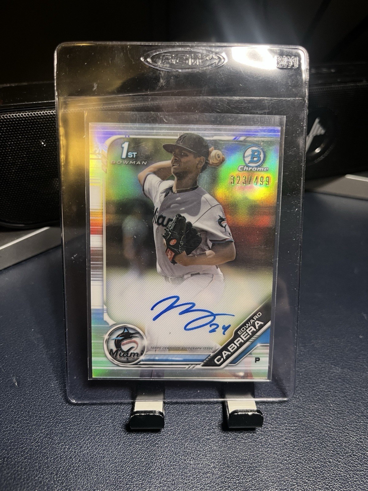 2019 Bowman - Chrome Prospect Autographs Edward Cabrera Refractor /499 (AU, RC)