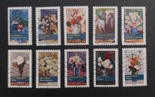 FRANCE 2015 Set of 10  Bouquet de Fleurs  Stamps Used Good