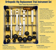 Orthopedic Hip Replacement Trial Instrument Set THA Total Hip Arthroplasty Kit