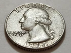 1964 Washington Quarter • NMM 90% Silver • Strong Detail    X92