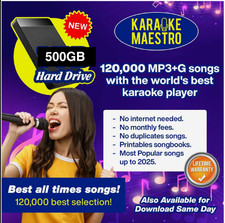Karaoke tracks Selections Computer Player HDD 512Gb 120000 Instrumental songs