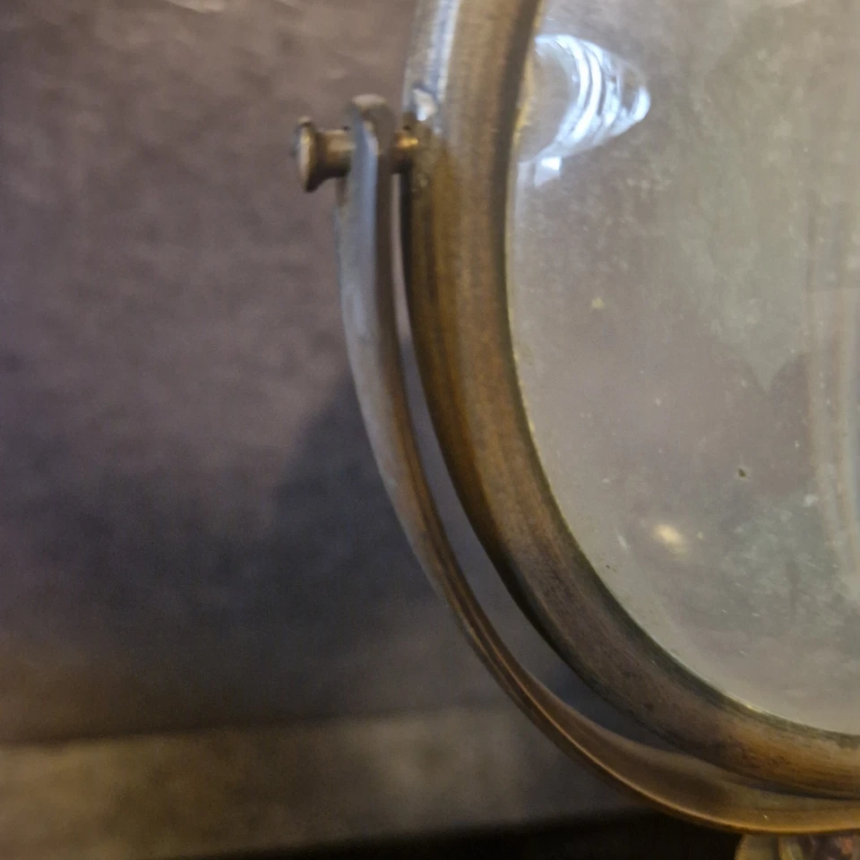 LOUPE ANCIENNE XIXÈME SUR PIED FONTE CABINET DE CURIOSITÉ - Photo 4/4