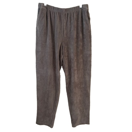 Lands End Women's Corduroy Stretch Pull On Pants Size L Straight Leg Casual