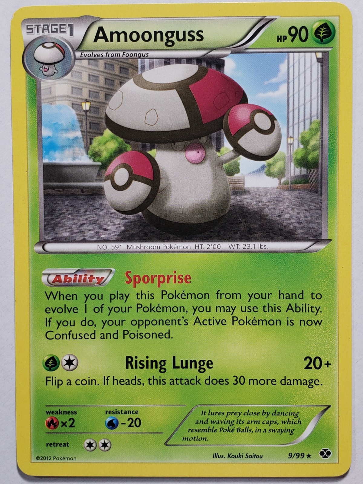 Amoonguss 9/99 LP - Next Destinies Black White Pokemon Card - Kouki Saitou Art