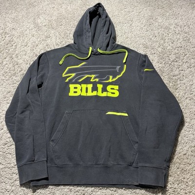 Nike Buffalo Bills Volt Black Pullover Hoodie Sweatshirt Mens S NFL