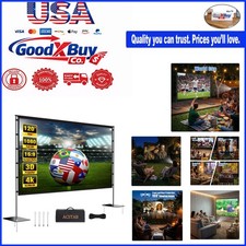 120 Inch Portable Outdoor Indoor Projector Screen with Stand - Foldable, Wate...