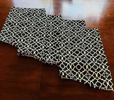 4 Waverly valances geometric design black and off-white