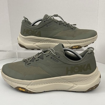 Hoka Transport GTX Men 12.5 D Green Gore-Tex Cordura Vibram Sneakers *Read