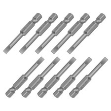 10PCS 1/4" Hex Shank 2" Long 4mm Slotted Tip Magnetic Flat Head Screwdriver Bit