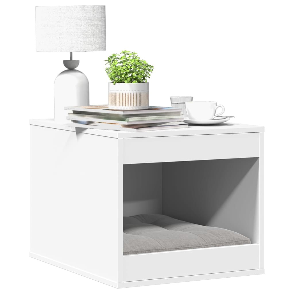 Mobile Porta Lettiera Gatti Bianco 47x59x42 cm | Arredo Gatto in Truciolato