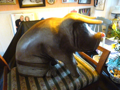 Feng Shui ''Schwein'' China um 1920 Nussbaum 3,8 Kilo Handarbeit Nachlass vom Opa