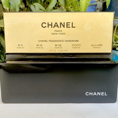 Vintage 90s Chanel Mini Perfume Wardrobe Box + Case ONLY No 19 22 5 Coco Allure
