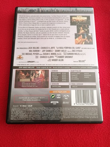 Dvd la rosa púrpura del Cairo - Woody Allen Alan alda Martin landau Anjelica - Bild 2 von 2