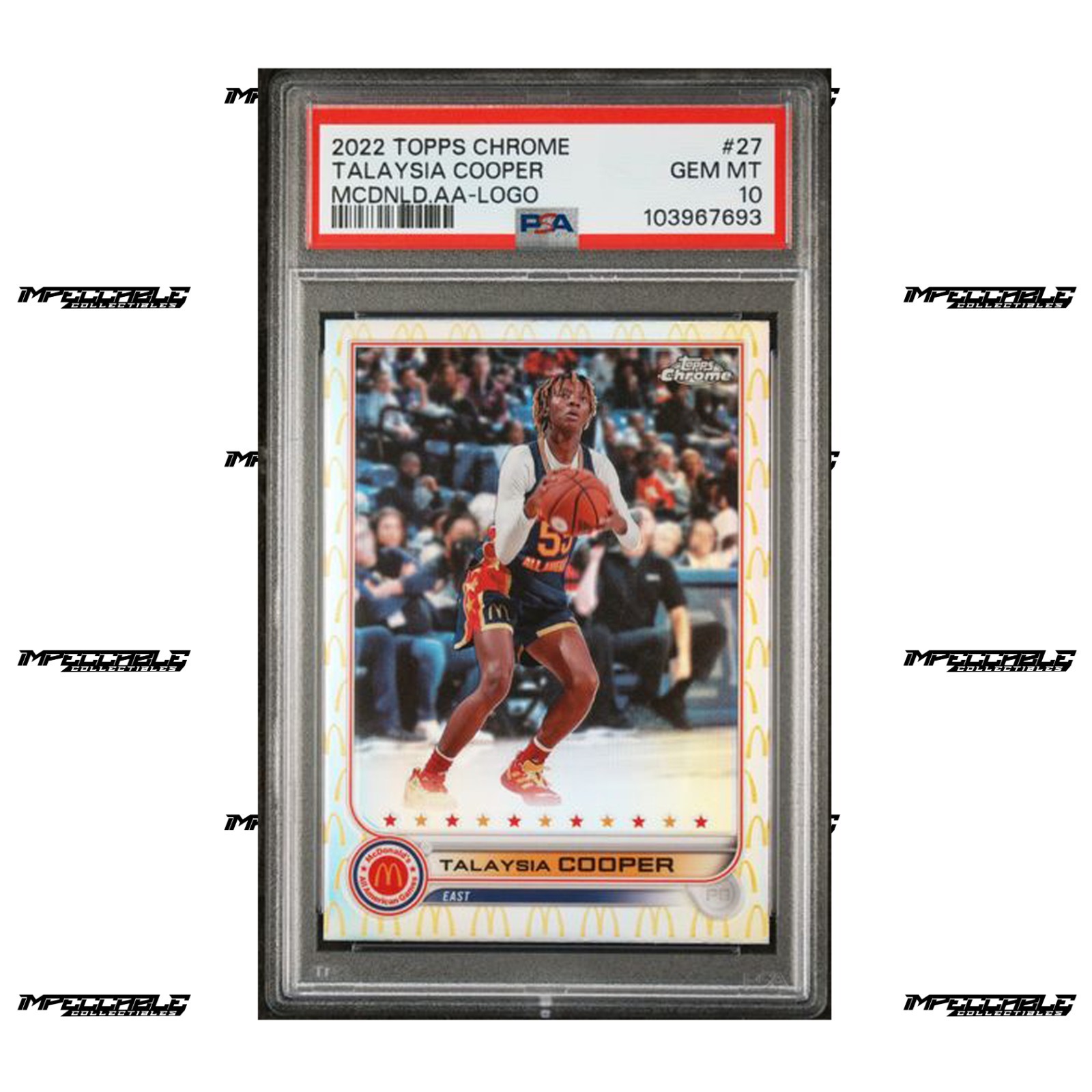 2022 Topps Chrome McDonald's A/A - Logo #27 Talaysia Cooper Rookie SP PSA 10